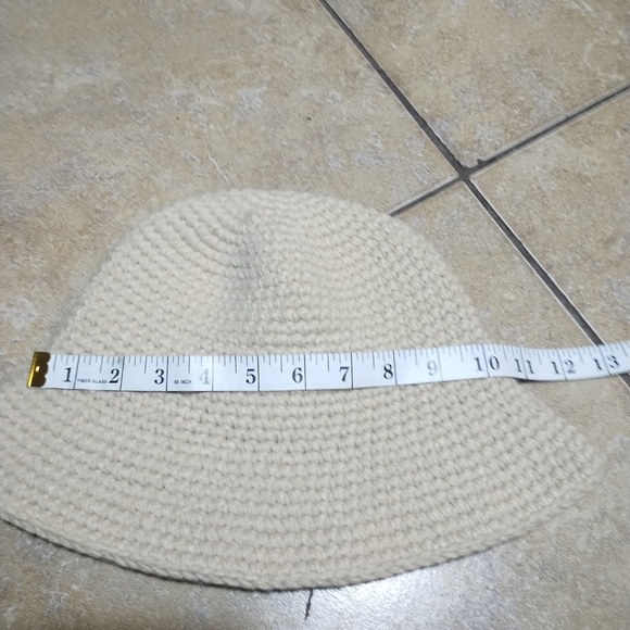 Vintage Women's Cream Knit Bucket Hat O/S - Picture 3 of 5